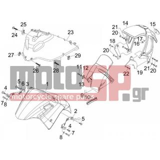 Aprilia - SR MAX 125 2012 - Body Parts - Apron radiator - Feather - 414838 - ΒΙΔΑ M6x35