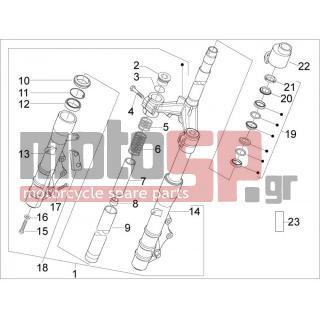 Aprilia - SR MAX 300 2013 - Suspension - Fork / bottle steering - Complex glasses - 111094 - Κρίκος σωλήνα τιμονιού