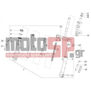 Aprilia - SR MOTARD 125 4T E3 2014 - Suspension - Fork / bottle steering - Complex glasses - 600482 - Βίδα TEF