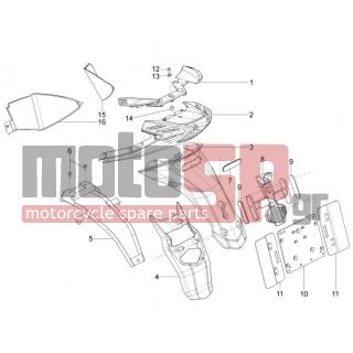 Aprilia - SR MOTARD 125 4T E3 2013 - Body Parts - Aprons back - mudguard - 293556 - Lateral reflector