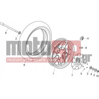 Aprilia - SR MOTARD 50 2T E3 2013 - Frame - front wheel - 56434R - ΑΤΕΡΜΩΝΑΣ ΚΟΝΤΕΡ ΤΥΡΗ ΜΥ10-SP CITY ONE