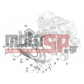 Aprilia - SRV 850 4T 8V E3 2013 - Engine/Transmission - COVER flywheel magneto - FILTER oil - 878867 - Βίδα