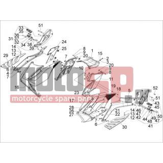 Aprilia - SRV 850 4T 8V E3 2013 - Body Parts - Central fairing - Sill - 656507 - Pedanina passeggero Sx completa