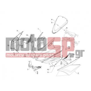 Aprilia - SRV 850 4T 8V E3 2012 - Body Parts - mask front - 67447800BM - ΠΟΔΙΑ ΜΠΡ SRV 850 GLAM WHITE