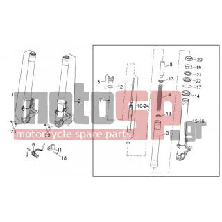 Aprilia - TUONO V4 R APRC ABS 1000 2014 - Suspension - Fork - B046352 - Υδραυλικός μηχανισμός δεξιά κομπλέ