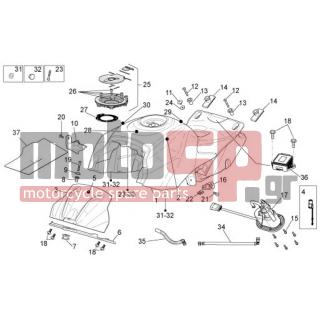 Aprilia - TUONO V4 R APRC ABS 1000 2014 - Body Parts - petrol tank - B04582800XB9 - Ρεζερβουάρ βενζ.λευκ.
