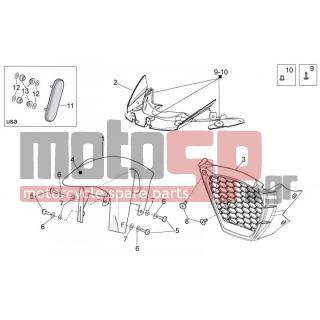 Aprilia - TUONO V4 R STD APRC 1000 2011 - Body Parts - Bodywork FRONT III - AP8150158 - ΡΟΔΕΛΑ 4,3x9x0,8*