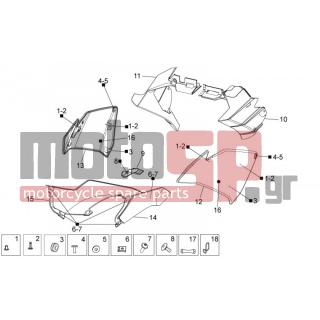 Aprilia - TUONO V4 R STD APRC 1000 2011 - Body Parts - Bodywork FRONT II - 896174 - ΒΙΔΑ M5X12