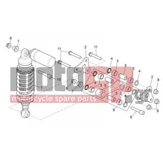 Aprilia - TUONO V4 R STD APRC 1000 2011 - Suspension - Shock absorber BACK - AP8110068 - ΤΣΙΜΟΥΧΑ18x24x3