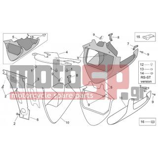 Aprilia - TUONO RSV 1000 2003 - Body Parts - Bodywork FRONT - COVER - AP8152420 - ΒΙΔΑ M6x15 TUONO 1000