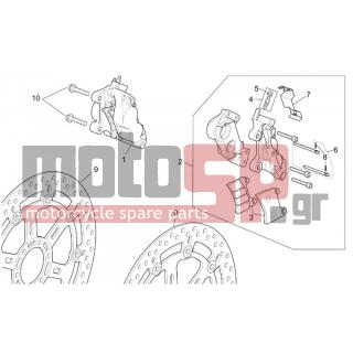 Aprilia - TUONO RSV 1000 2005 - Brakes - Caliper BRAKE FRONT, ST-RS version - AP8113754 - ΤΑΚΑΚΙΑ ΦΡ RSV 98-00/FALCO/FUTUR ΜΠΡΟΣ