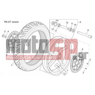 Aprilia - TUONO RSV 1000 2005 - Frame - Front wheel ST-RS version - AP8125827 - Πείρος εμπρόσθιου τροχού