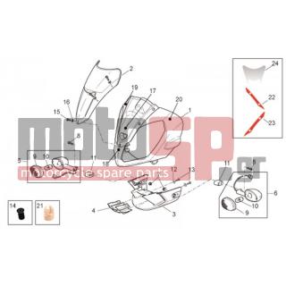 Aprilia - TUONO RSV 1000 2006 - Body Parts - Bodywork FRONT - Mask - AP8152137 - ΒΙΔΑ M6x20*