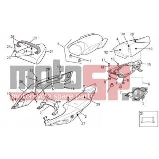 Aprilia - TUONO RSV 1000 2008 - Body Parts - Body BACK - Tail - AP8152043 - ΒΙΔΑ M4x10*