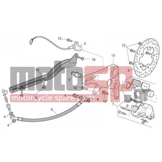 Aprilia - TUONO RSV 1000 2008 - Brakes - Caliper BRAKE BACK - AP8152302 - ΒΙΔΑ M5X12