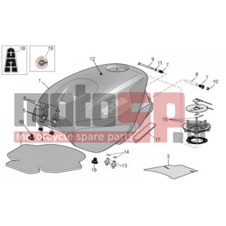 Aprilia - TUONO RSV 1000 2008 - Body Parts - petrol tank - AP8184657 - Ρεζερβουάρ βενζ.πορτοκαλί