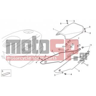 Aprilia - TUONO RSV 1000 2008 - Body Parts - saddle - AP8129513 - Σέλα οδηγού κόκκ.