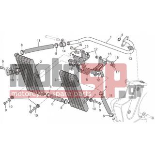 Aprilia - TUONO RSV 1000 2009 - Engine/Transmission - Oil Cooler - AP8104341 - Ψυγείο δεξιά