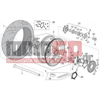 Aprilia - TUONO V4 1100 FACTORY 2015 - Frame - rear wheel - 2B002634 - Παξιμάδι DAX M10x1,25