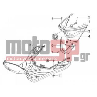 Derbi - BOULEVARD 100CC 4T 2011 - Body Parts - Central cover - Footrests - 830056 - ΠΛΑΚΑΚΙ
