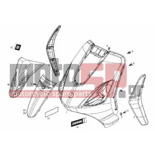 Derbi - BOULEVARD 125CC 4T E3 2008 - Body Parts - mask front - 62198000F2 - ΠΟΔΙΑ ΜΠΡ FLY 50/125/150 ΓΚΡΙ EXC 738/A