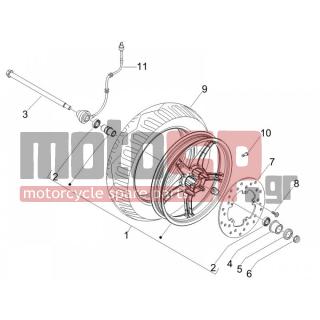 Derbi - BOULEVARD 150 4T E3 2010 - Frame - Front wheel - 601462 - Ελαστικό (Pirelli) 120/70 R12