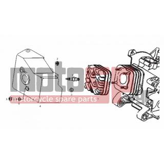 Derbi - BOULEVARD 50CC 2T E2 2010 - Engine/Transmission - COVER cylinder head - 8375 - Βίδα M6x14