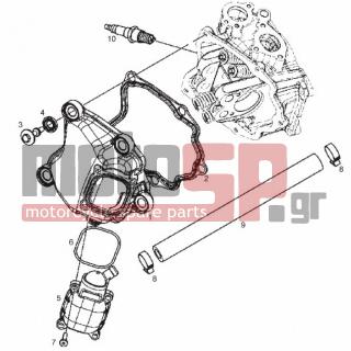 Derbi - GP1 250CC LOW SEAT 2007 - Engine/Transmission - COVER head - 639205 - Μπουζί ανάφλεξης (Champion) RG4PHP