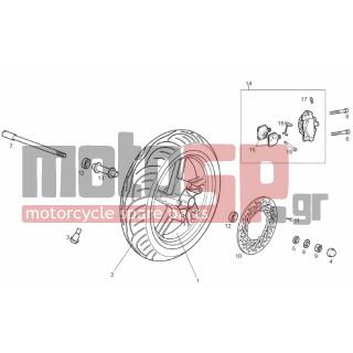 Derbi - GP1 50CC RACE E2 2005 - Frame - FRONT wheel - 00G01210951 - ΤΡΟΧΟΣ ΜΠΡΟΣ DERBI GP1 50CC 04