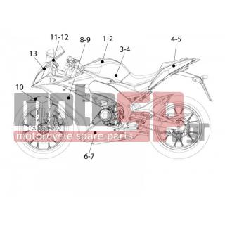 Derbi - GPR 50 2T 2013 - Body Parts - decals - B046180 - Αυτοκόλλ.καρίνας κάτω αριστ. 