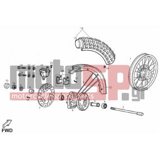 Derbi - SENDA R X-TREM 2008 - Frame - FRONT wheel - 00H02402282 - Βίδα 6X20
