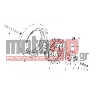 Derbi - VARIANT SPORT 125 4T E3 2012 - Frame - FRONT wheel - 853075 - Κάλυμμα 120/70-14