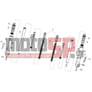 Derbi - VARIANT SPORT 125 4T E3 2012 - Suspension - Fork - 858322 - Ελατήριο δευτερεύον