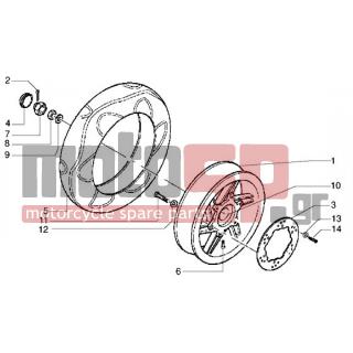 Gilera - DNA 50 < 2005 - Frame - rear wheel - 273099 - ΡΟΔΕΛΛΑ ΠΙΣΩ ΤΡΟΧΟΥ SC 34,8X16X8,3