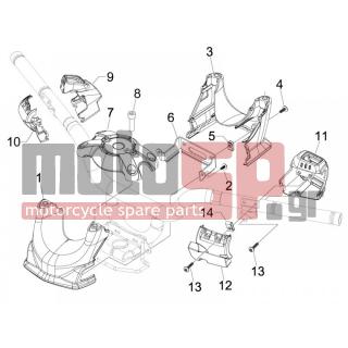 Gilera - FUOCO 500 4T-4V IE E3 LT 2013 - Body Parts - COVER steering - 624995 - ΒΙΔΑ