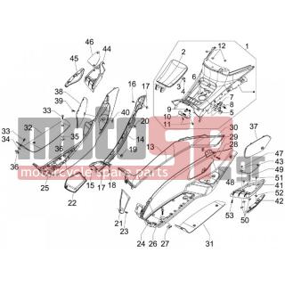 Gilera - FUOCO 500 4T-4V IE E3 LT 2013 - Body Parts - Central fairing - Sill - 830056 - ΠΛΑΚΑΚΙ