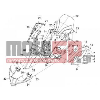 Gilera - FUOCO 500 4T-4V IE E3 LT 2013 - Body Parts - mask front - 288245 - ΠΑΞΙΜΑΔΙ