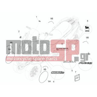 Gilera - FUOCO 500 4T-4V IE E3 LT 2013 - Εξωτερικά Μέρη - Signs and stickers - 624568 - ΣΗΜΑ ΜΟΥΤΣΟΥΝΑΣ RUNNER RST-ST-NEXUS E3