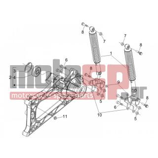 Gilera - FUOCO 500 E3 2013 - Suspension - Place BACK - Shock absorber - 195483 - Παξιμάδι αυτασφαλιζόμενο M8