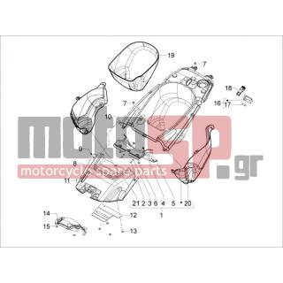 Gilera - GP 800 2009 - Body Parts - bucket seat - 656520 - Θερμοπροστατευτικό SX