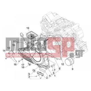 Gilera - GP 800 CENTENARIO 2009 - Κινητήρας/Κιβώτιο Ταχυτήτων - COVER flywheel magneto - FILTER oil - 829040 - Τάπα χρονισμού κομπλέ