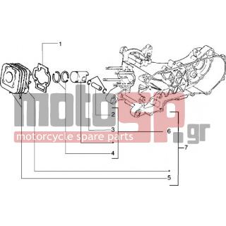 Gilera - ICE < 2005 - Engine/Transmission - Total cylinder-piston-button - 4878020004 - ΠΙΣΤΟΝΙ STD SCOOTER 50CC 2T (40,05) CAT4
