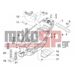 Gilera - NEXUS 125 IE E3 2008 - Body Parts - bucket seat - 270793 - ΒΙΔΑ D3,8x16