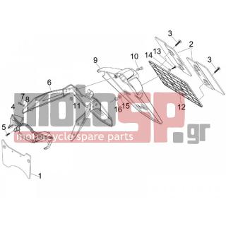 Gilera - NEXUS 125 IE E3 2009 - Body Parts - Aprons back - mudguard - 16404 - Επίπεδη ροδέλα 4,2x7,6x0,9