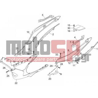 Gilera - NEXUS 250 E3 2006 - Body Parts - Side skirts - Spoiler - 97505700DE - ΠΛΕΥΡΟ ΔΕ GILERA NEXUS BLU MIDN 222/A