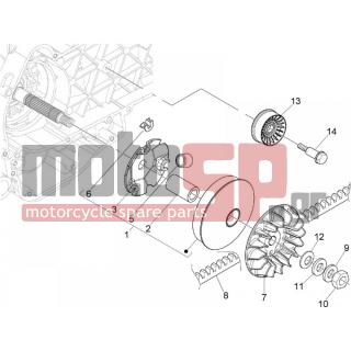 Gilera - NEXUS 250 E3 2007 - Engine/Transmission - driving pulley - 842870 - ΡΑΟΥΛΑ ΒΑΡ SCOOTER 250 ΠΡΑΣΙΝΑ (Χ6 ΤΕΜ)