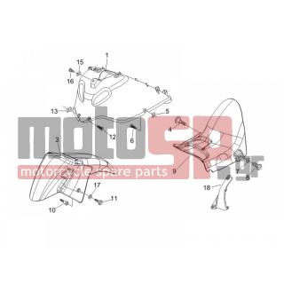 Gilera - NEXUS 250 SP E3 2007 - Body Parts - Apron radiator - Feather - 622230 - Επάνω θόλος τροχού
