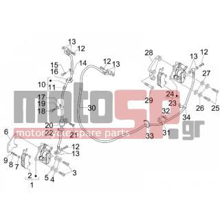 Gilera - NEXUS 300 IE E3 2011 - Brakes - brake lines - Brake Calipers - 434541 - ΒΙΔΑ M6X16 SCOOTER CL10,9