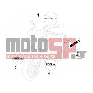 Gilera - NEXUS 500 E3 2006 - Body Parts - Signs and stickers - 624646 - ΣΗΜΑ ΠΛΕΥΡΟΥ NEXUS E3  