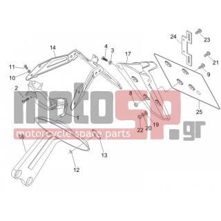 Gilera - NEXUS 500 E3 2006 - Body Parts - Aprons back - mudguard - 18591 - Βίδα M4x14